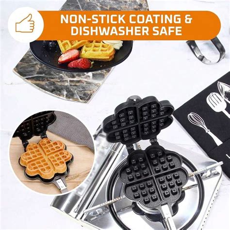 Stovetop Waffle Pan Set Of 1 - Cast Iron Waffle Pan Maker For Pancakes ...
