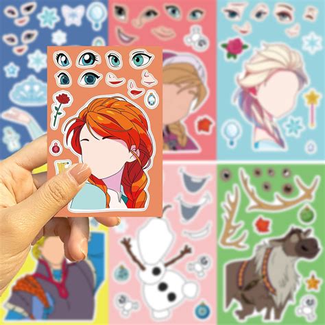 MINRAIN 24Sheets Disney Frozen Make Your Own Stickers Make a India | Ubuy