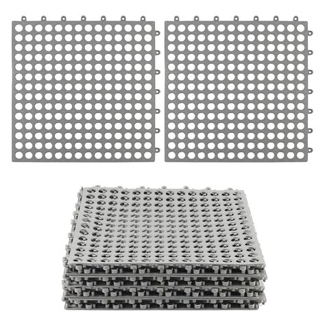 LEXININ 18 Pack Drainage Interlocking Floor Mats, 12 x 12 Inch Non-Slip ...