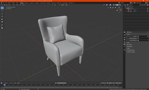 3D Curved Arm Accent Chair Gray model | 3D Molier International
