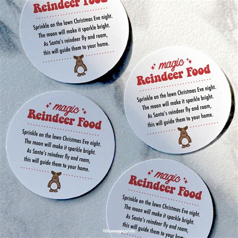 Magic Reindeer Food Stickers, Magic Reindeer Food Sticker Labels, 2 ...