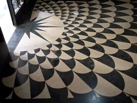 Black And White Art Deco Floor Tiles - Buklaok