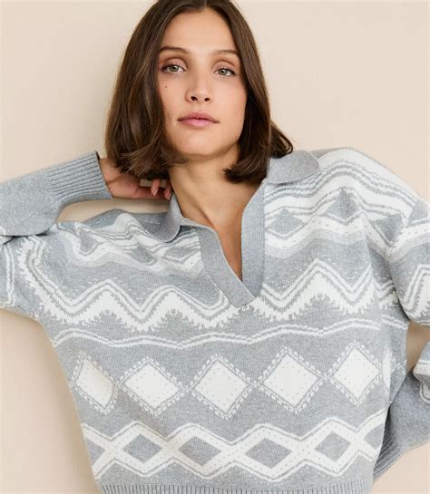 Lou & Grey Geo Polo Sweater