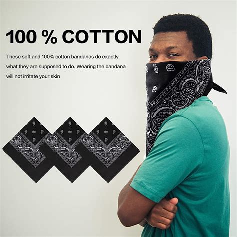 Buy Raylarnia Novelty Bandanas Paisley Cotton Bandanas-Black at Amazon.in