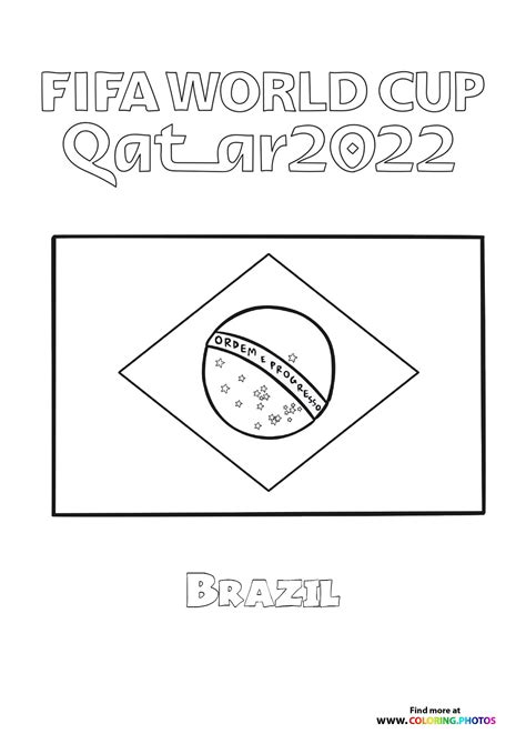 Brazil World Cup flag - Coloring Pages for kids