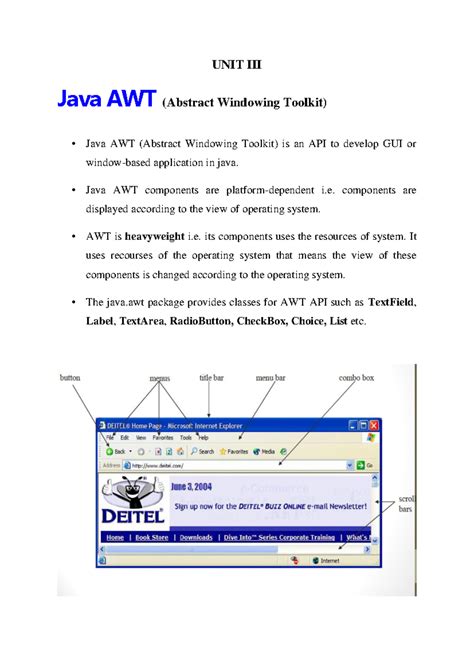 Java AWT Overview - Lecture Notes on GUI Development in Java - Studocu