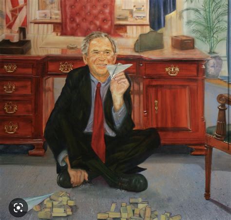 Painting Of George Bush In Epstein's House