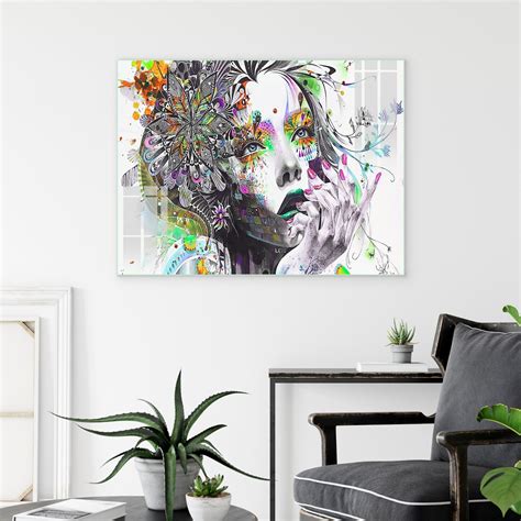 Frameless Beautiful Wall Painting for Home: Multicolour Abstract Maril ...