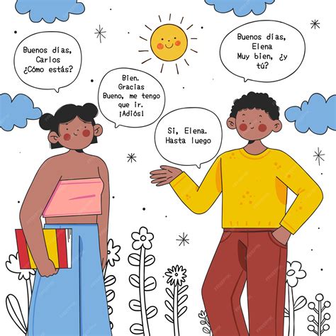 Premium Vector | Hand drawn spanish language illustration