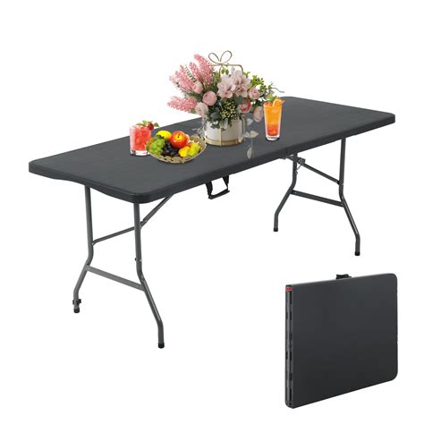 Folding Tables 6 Ft Long 5ft Folding Table - Heavy Duty Plastic Fold-in ...