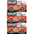 Maxell LR44 Battery , 1.5V Micro Alkaline Button Coin Cell (Pack of 6 ...