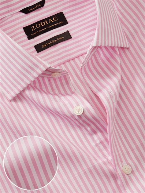 Buy Barboni Pink Striped Full Sleeve Single Cuff Tailored Fit Classic ...