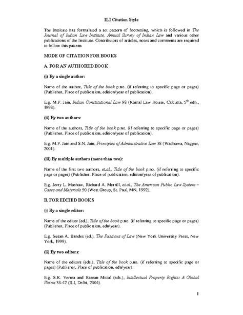 Footnoting - ILI Citation Style The Institute has formulated a set ...