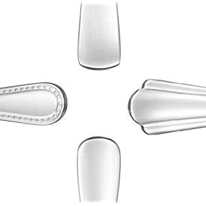 Buy amazon basics Cutlery Stainless Steel Dinner Forks with Scalloped ...