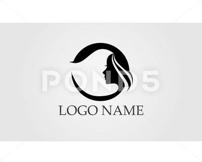 Stylish Woman with Salon Hair Logo - Stock Illustration