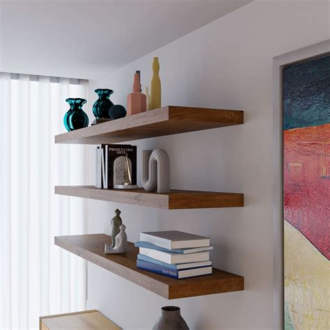 Floating Wood Shelf With Floating Shelf Hardware | RealCraft - Wood ...