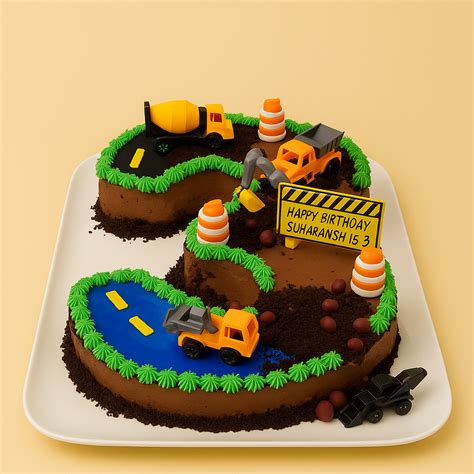 Construction Zone Number Cake – Brown Bear Bakers