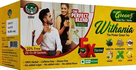 Buy SMW'S LEMON GREEN TEA WITH GINGER VITAMIN C & ANTIOXIDANTS GREENZ ...