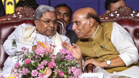 Rajnath Singh inaugurates Karnataka government event; Rahul, Kharge ...