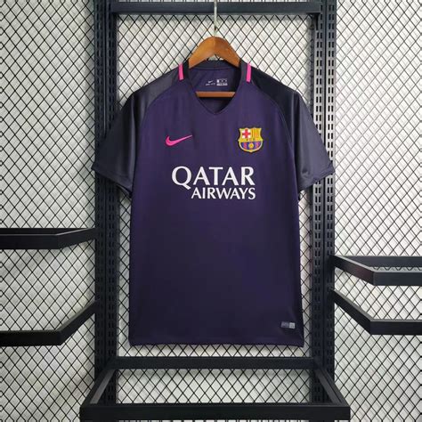 16-17 Barcelona Retro Jersey Away Purple Competição de Treinamento ...