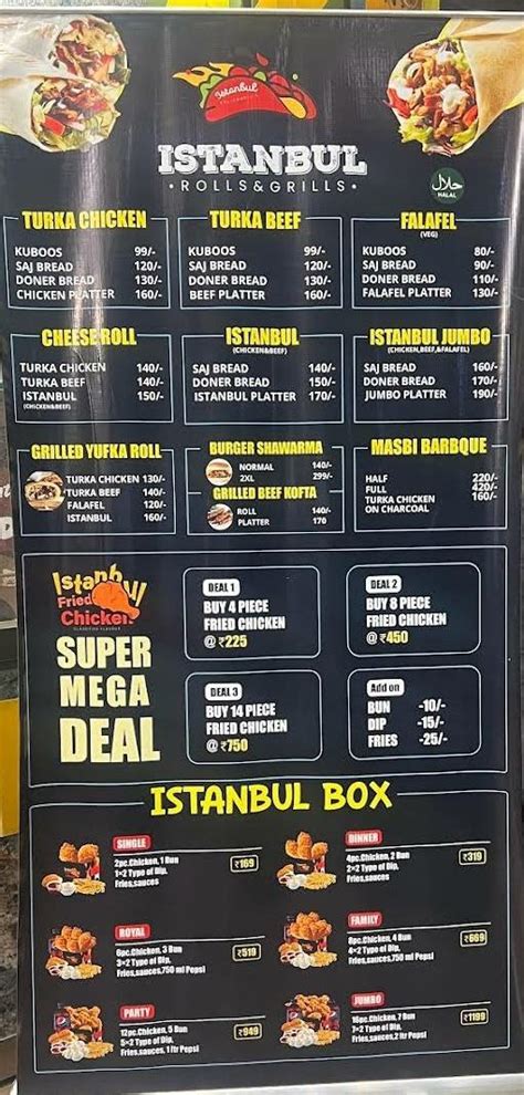 Menu at Istanbul Rolls & Grills, Attingal