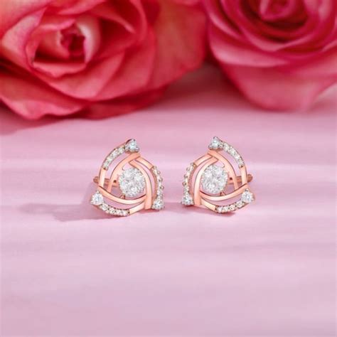Buy Aurora Rose Gold Diamond Stud Earrings OER23J86-D400X0C Online at ORRA.