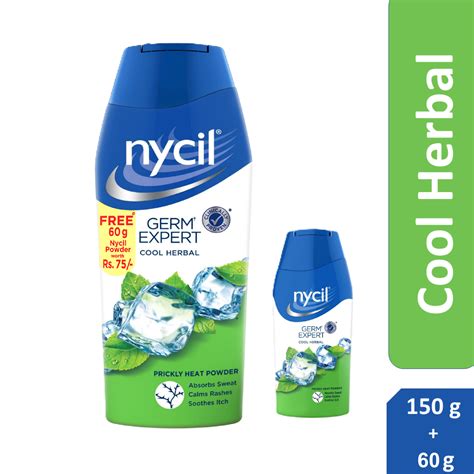 Nycil Germ Expert Cool Herbal Prickly Heat And Cooling Powder - 150 G ...