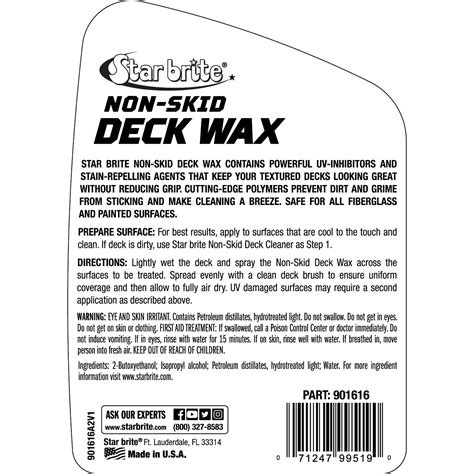 Buy Star Brite NON-SKID DECK WAX | ALL FIBERGLASS & PAINTED SURFACES UV ...