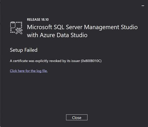 Image result for Setup Blocked SQL Server Management Studio