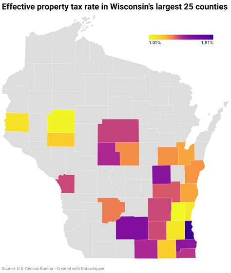 Effective property tax rates in Wisconsin’s largest counties - Badger ...