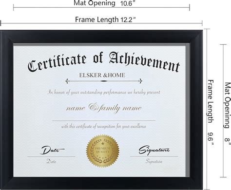 Buy ELSKER&HOME 8.5x11 Certificate Frame - Classic Black Color Frame ...