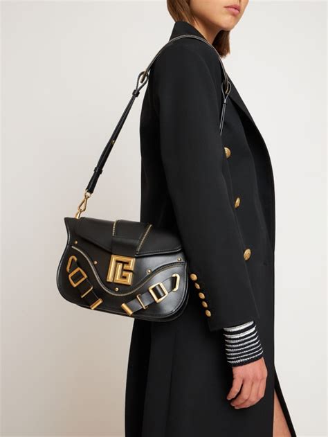 Blaze box leather shoulder bag - Balmain - Women | Luisaviaroma