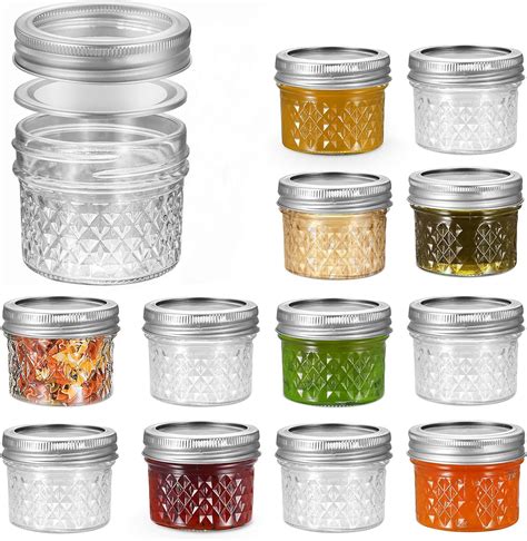 Amazon.com: moniko Mini Mason Jars, 4 oz Mason Jars With Lids,12 PACK ...
