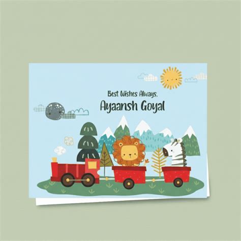 Personalised Gift Notecard - Train Animals – Popup Kids