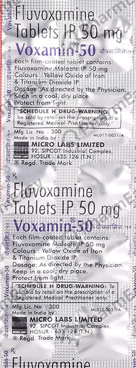 Voxamin 50 MG Tablet (10): Uses, Side Effects, Price & Dosage | PharmEasy