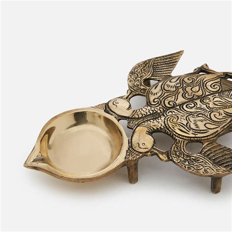 Brass Oil Lamp With Twin Peacock Bird Handle – DecorTwist