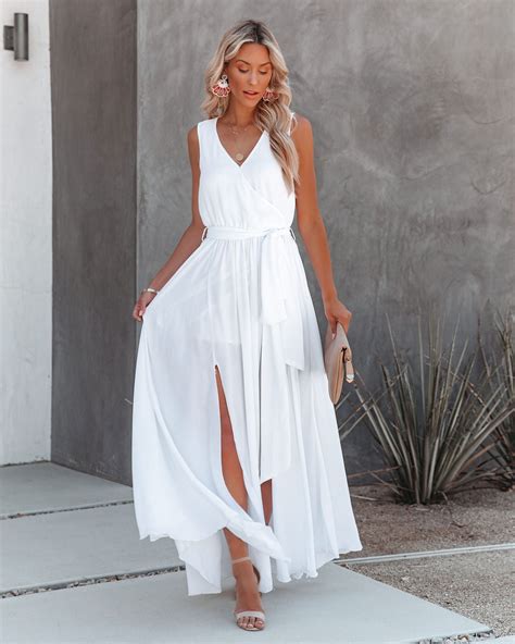 Diana Sleeveless Maxi Dress - Off White – InsStreet