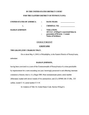 Fillable Online justice 922(g)(1) (convicted felon in - justice Fax ...