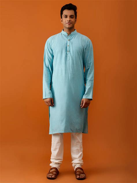 Long Kurta Chudidar Sky-Blue – aavyam