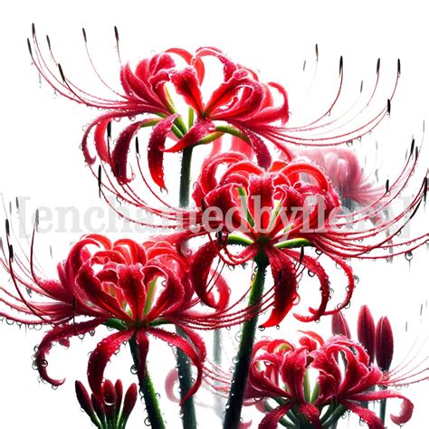 12 Red Spider Lilies Clipart, High Quality Pngs, Digital Download ...