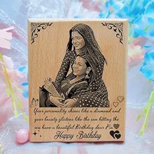 Giftairs Birthday Personalized Laser Engraved Wooden Photo Frame For ...