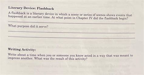 Literary Device: Flashback A flashback is a literary | Chegg.com