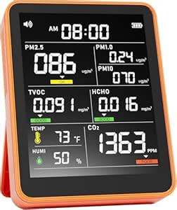 9-in-1 Professional Indoor Air Quality Monitor Portable PM2.5/PM10/CO2 ...