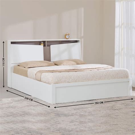 Buy Quadro Flex Queen Bed with Hydraulic Storage - White from Home ...