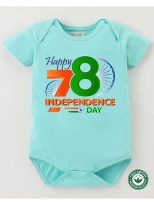 Buy BLUSHES Aqua Independence Day Theme Half Sleeve Romper (0-3 Months ...