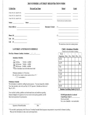 Gloucester Township Summer Latchkey - Fill Online, Printable, Fillable ...