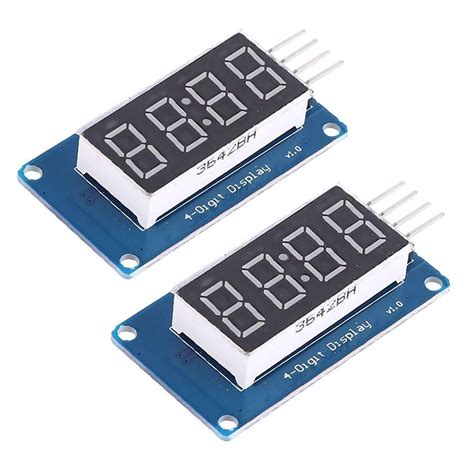 HiLetgo 2pcs 0.36" 4-Digit Tube LED Segment Display Module Red Common ...