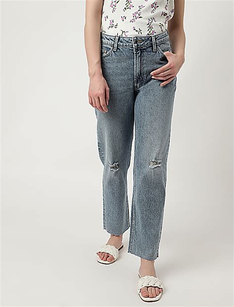 Buy Solid Boyfriend Fit Jeans at Marks & Spencer