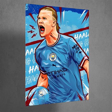 High-Quality Metal Posters - Footballer Erling Haaland EH03 | Vibrant ...