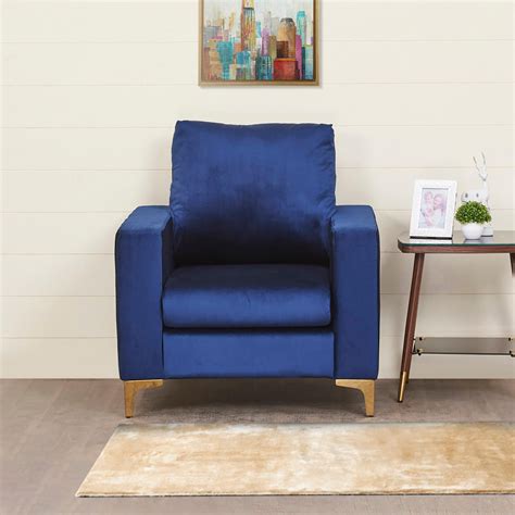 Buy Noir Novelty Fabric 1-Seater Sofa - Blue from Home Centre at just ...